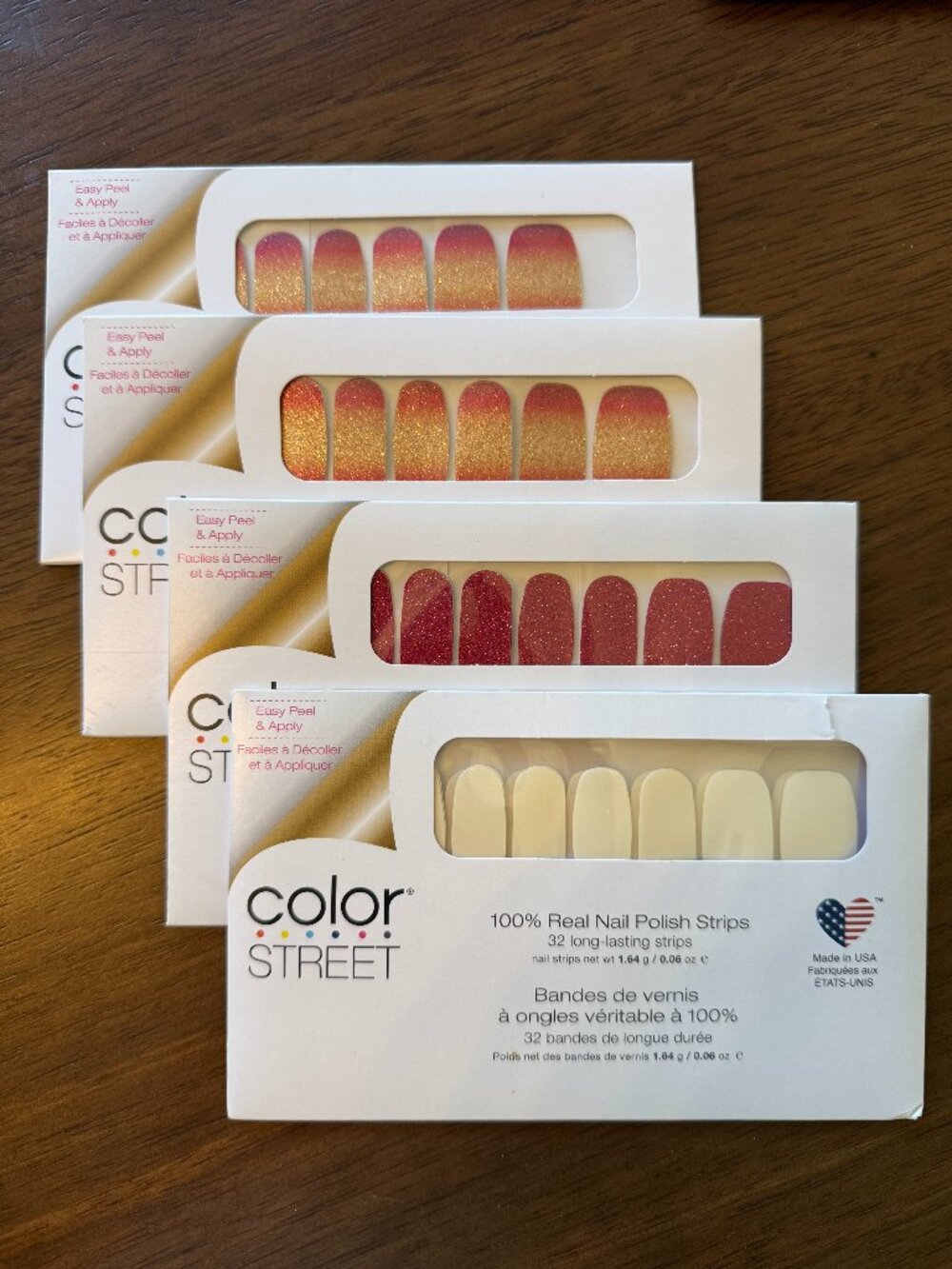 Color Street Nail Polish Strips – Lot of 4 – Retired Glitter & Clear Sets ✨